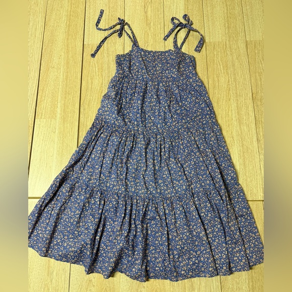 Madewell Petite Tie-Strap Tiered Midi Dress in Summer Vines - Picture 6 of 11